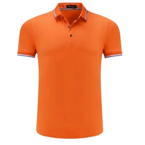 Men’s Short Sleeve Slim Custom Solid Color Polo Shirt Shrink-Proof Quick-Dry Corporate Polo Shirt
