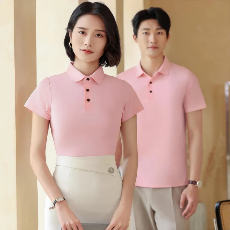 Mens-Short-Sleeved-Pure-Cotton-Polo-Shirt-with-Lapel-Double-Sided-Pique-Fabric
