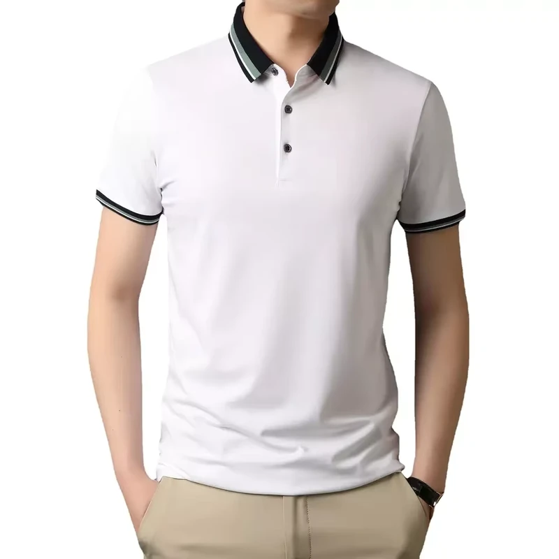 Men's Short-sleeved Golf Polo T-shirt Top Fashion Summer Casual T-shirt Business Men's Short-sleeved Polo