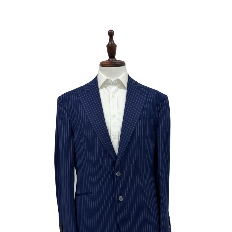 Men's Single Breasted Slim Fit Woolen Fabric Business Suit Plus Size 2 Piece Set Patch Pocket Front Flat Breathable Made Measure