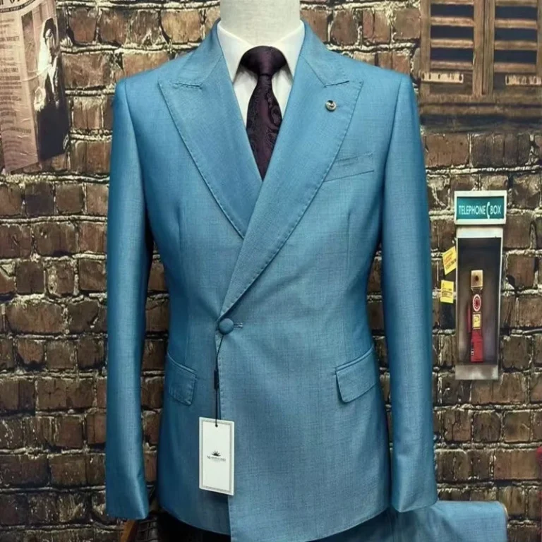Mens-Slim-Fit-2-Piece-Suit-Jacket-Pants-Suit-Blazer-Pants-Lapel-Lattice-Wedding-Leisure-Clothing-Business-Suitable