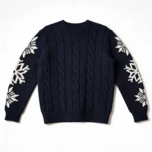 Men’s Slim-Fit Polyester Cotton Pullover Sweater with Mandarin Collar