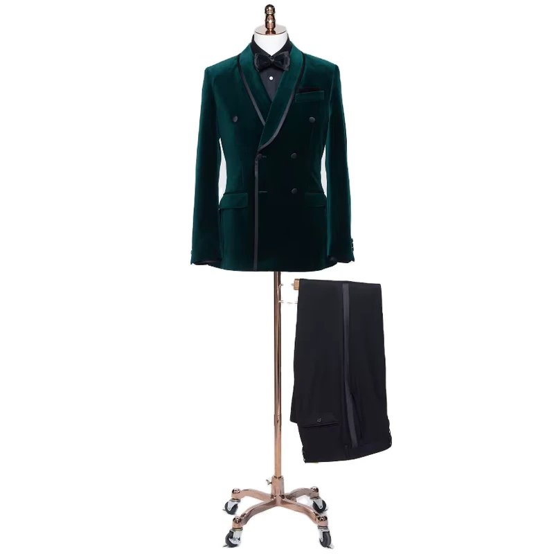 Men's Slim Woolen Tuxedo Suit Single Breasted Flat Front Jacket Button Fly Weddings Work Business Casual Plus Size Set