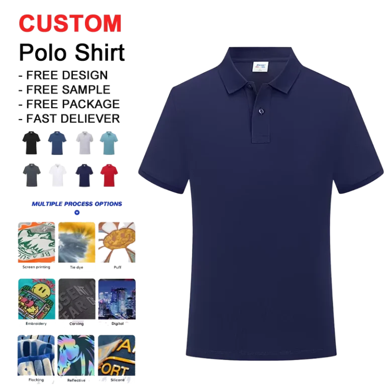 Mens-Solid-Plain-Dyed-Knitted-ODM-Summer-Business-Casual-Short-Sleeve-Polo-Shirts