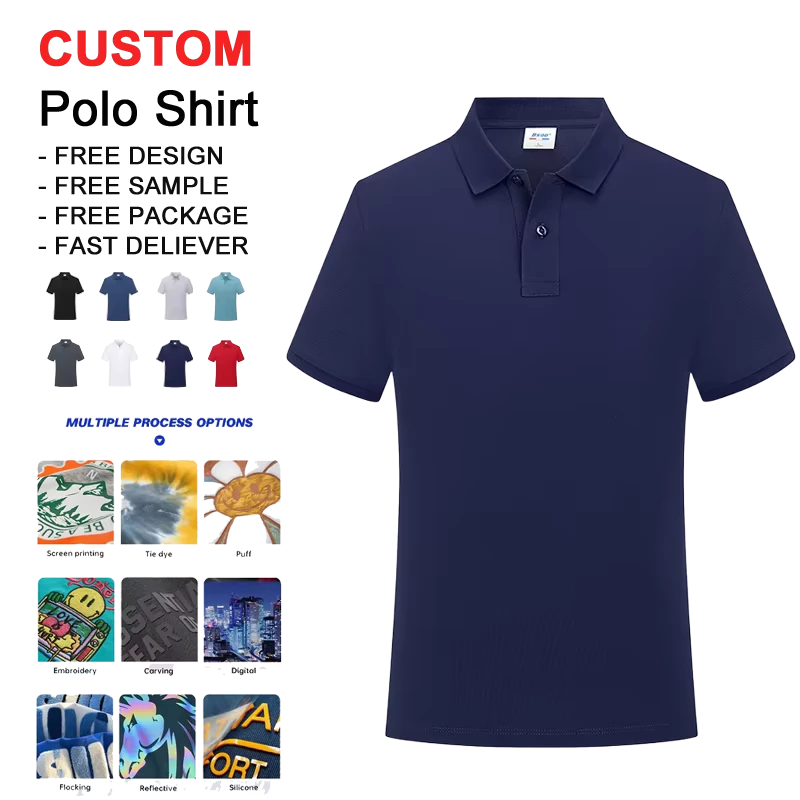 Men's Solid Plain Dyed Knitted ODM Summer Business Casual Short Sleeve Polo Shirts