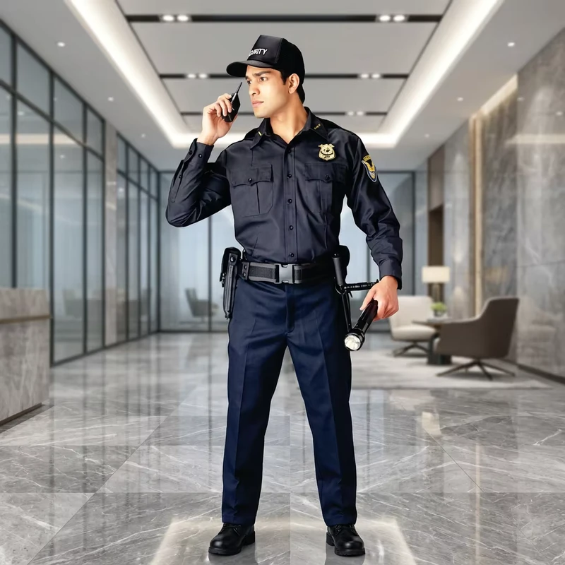 Men's Spandex Cotton Security Guard Uniform for Hotel Use