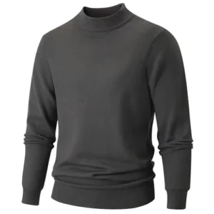 Men’s Stand Collar 360g Thick Version Warm Spring Pullover Soft Comfortable Knit Sweater