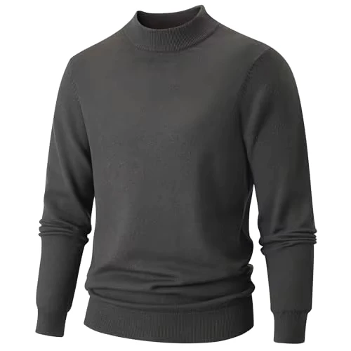 Men's Stand Collar 360g Thick Version Warm Spring Pullover Soft Comfortable Knit Sweater