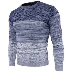 Men’s Stand Collar Sweater 1/4 Zip Hand Knit Wool Angora Sweater