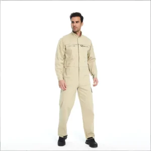 Men’s Stand Collar Work Coverall Multi Pocket Wear Resistant Industrial Jumpsuit for Factory & Construction
