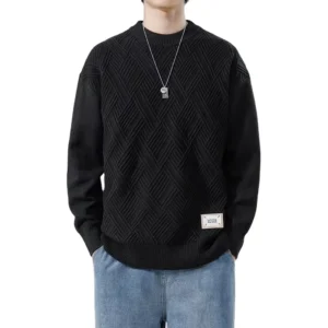 Men’s Striped Knitted Sweater with Anti-Wrinkle Feature