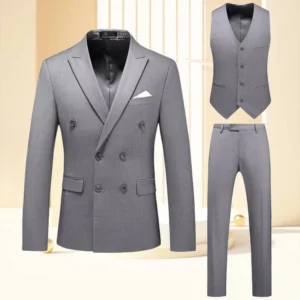 Men’s Suit Formal 3 Pieces Regular Fit Shawl Lapel Solid Prom Tuxedos Wedding Groomsmen (Blazer+Vest+Pants)