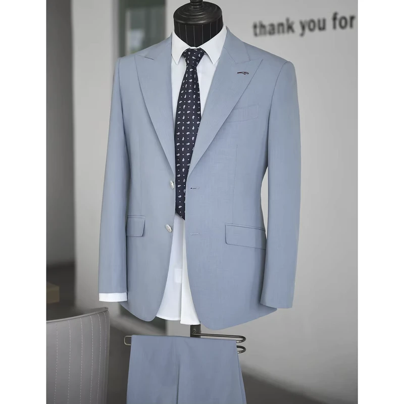 Men's Suits Jacket Pants Two Buttons S 3XL Comfy Loose Wedding Party Formal Business Men Suits