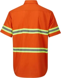 Men’s Summer Hi Vis Button up Safety Work Shirts Class 3 Reflective Comfortable Workwear