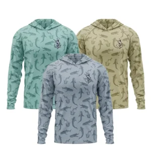 Men’s Sun Protection Fishing Hoodie Shirt Long Sleeve Rash Guard Fishing Jerseys With Hoodie Outdoor UV Shirt Lightweight