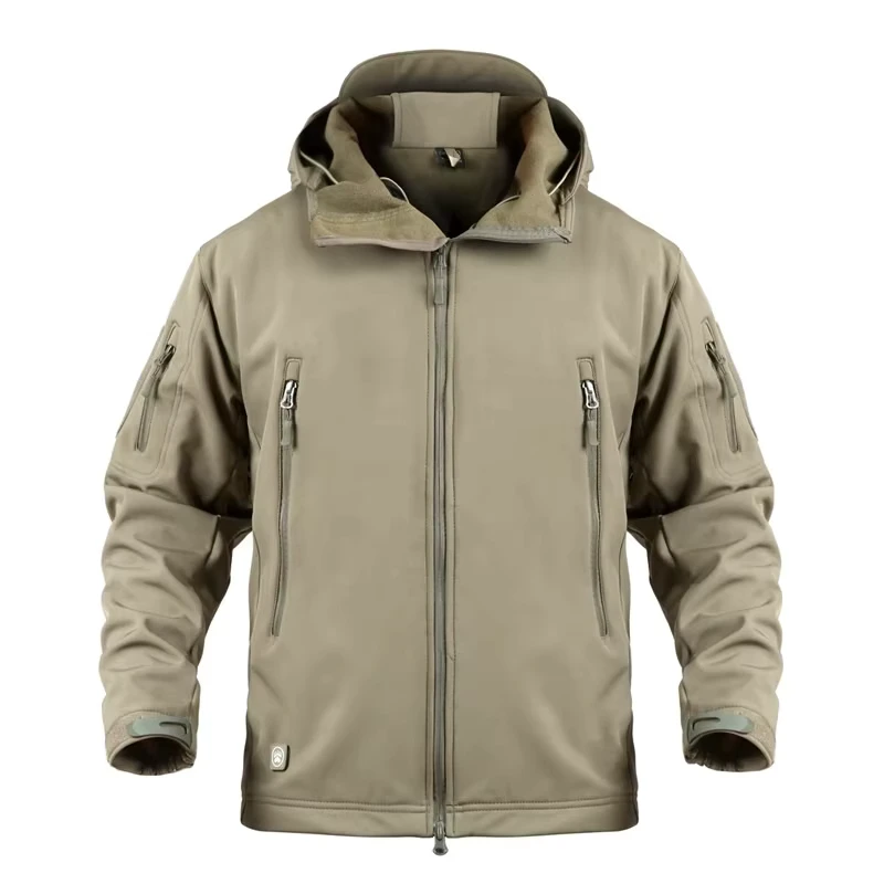 Men's Tactical Fleece Hooded Jacket for Hunting