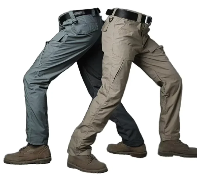 Mens-Tactical-Outdoor-Pants-Multi-Pocket-Large-Size-Loose-Fit-Synthetic-Blend-Zippered