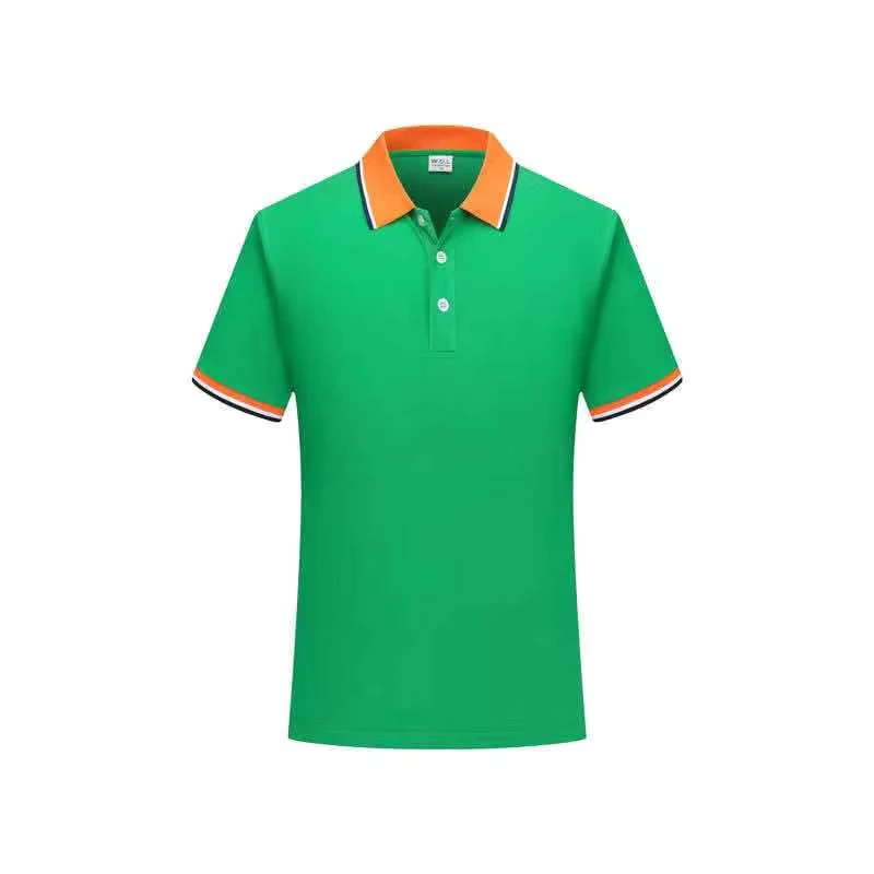 Men's Unisex Cotton Polo Shirt Custom Logo Print Blank Green 100% Cotton 200gsm