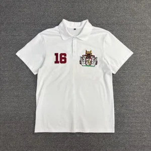 Men’s Vintage Turtleneck Embroidery t Shirts Custom High Quality 100% Cotton White Polo t Shirt