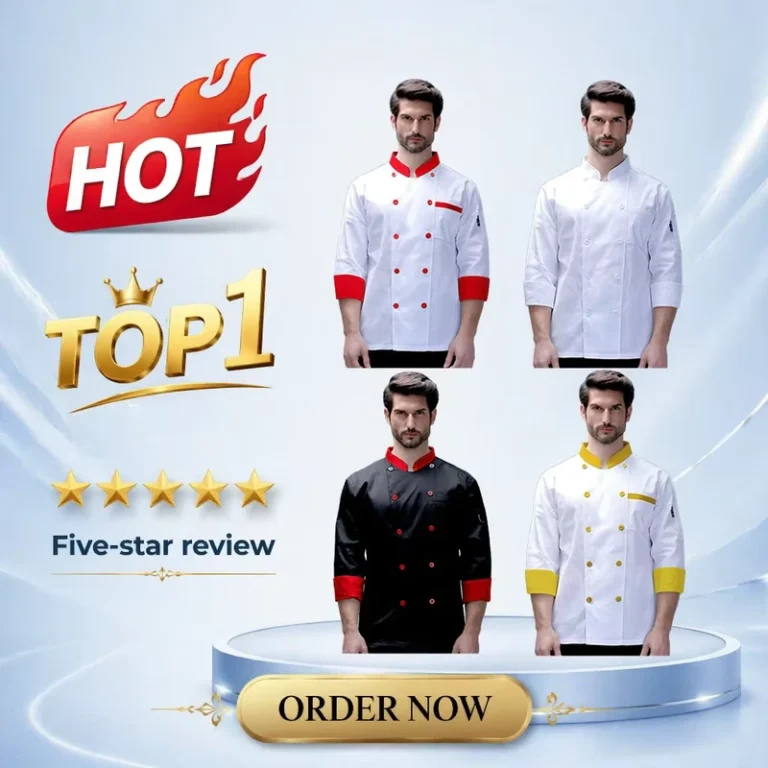 Mens-White-Cotton-Chef-Uniform-Long-or-Short-Sleeve-Breathable-Workwear