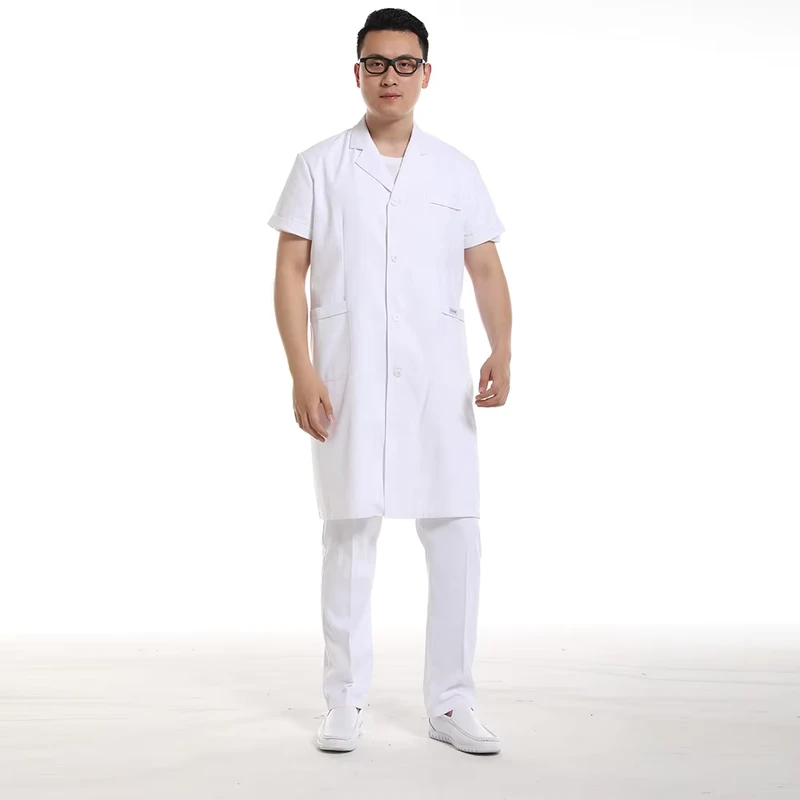Men's White Doctor Lab Coat and Gown for Dental and Hospital Uniforms