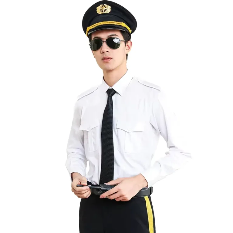 Mens-White-Epaulet-Aviation-Uniform-Shirt-for-Airline-Use-1