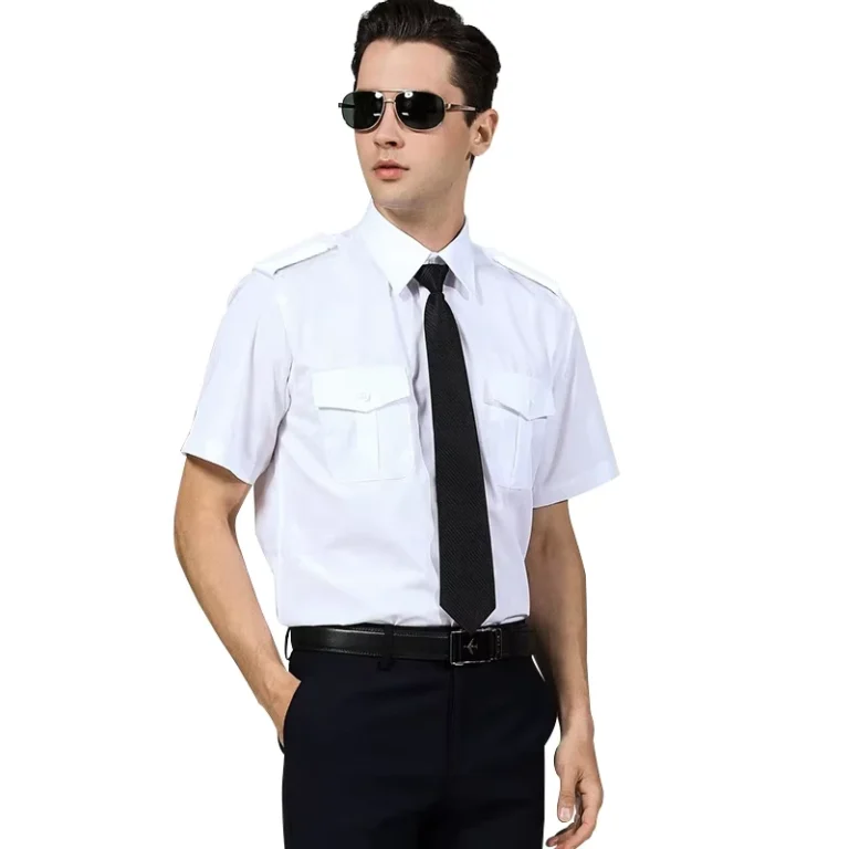 Mens-White-Epaulet-Aviation-Uniform-Shirt-for-Airline-Use