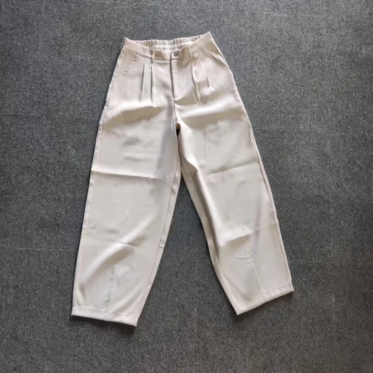 Mens-White-Pants-95-Polyester-5-Spandex-Straight-Leg-Pocket-Elastic-Sports-Trousers