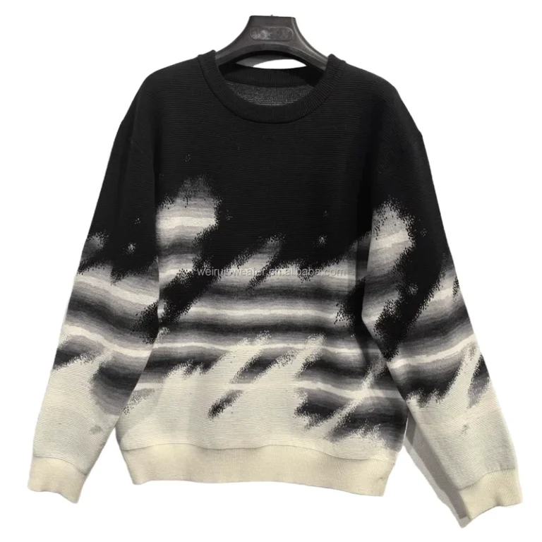 Mens-Winter-Breathable-Thick-Knitted-Oversized-Crew-Neck-Sweater