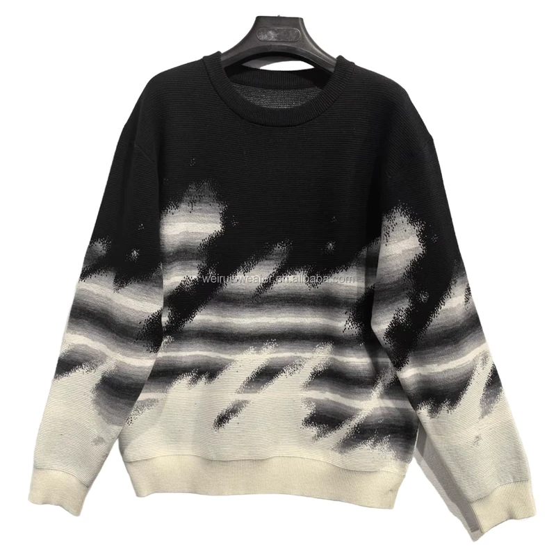Men's Winter Breathable Thick Knitted Oversized Crew Neck Sweater