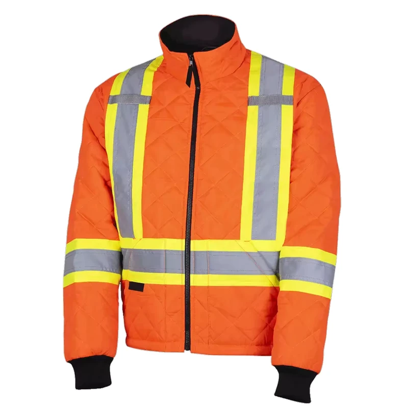 Men's Winter Hi Vis Class Reflective Workwear Waterproof Polyester Cotton Customizable Logo Construction Safety Jacket