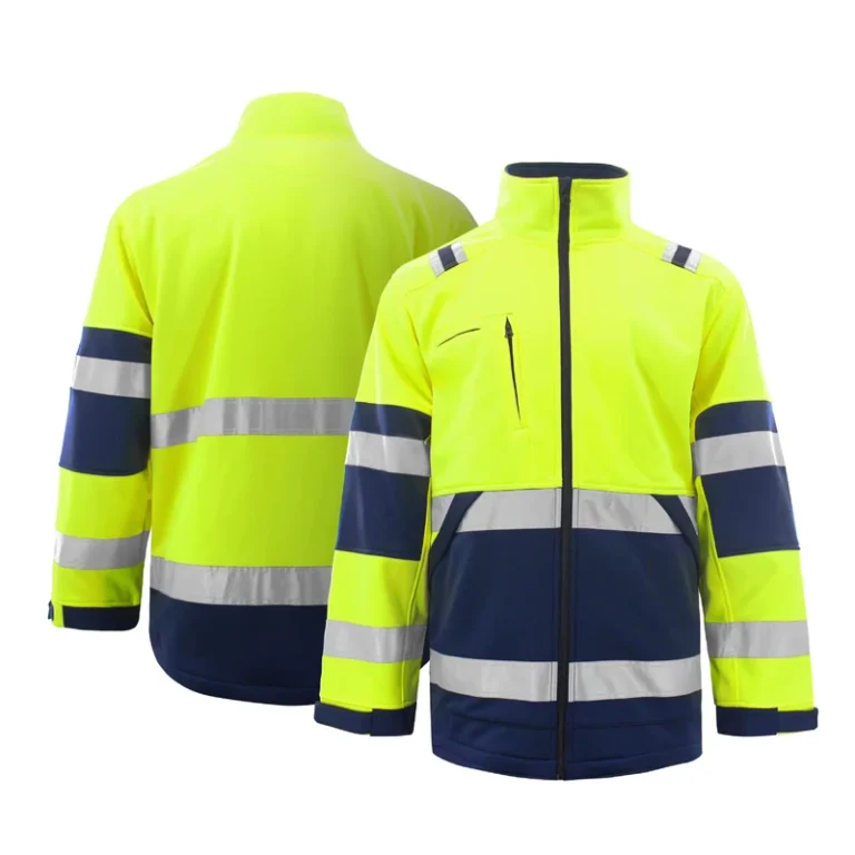 Mens-Winter-Hi-Vis-Reflective-Strip-Polar-Fleece-Workwear-Jacket
