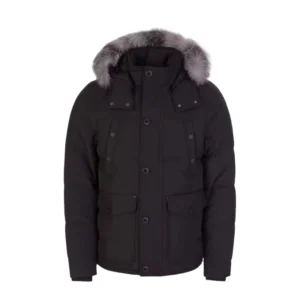 Men’s Winter Outdoor Coat Real Frost Fur Trim Hooded Puffer Down Jacket