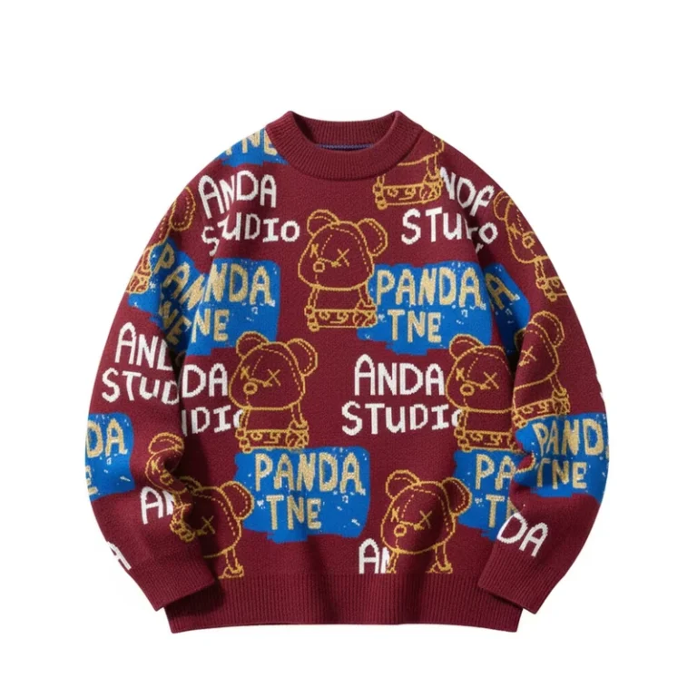 Mens-Winter-Sweater-Oversized-with-Long-Sleeves-Standard-Knitted-Fabric-Anti-Wrinkle-Character-Pattern-Logo-Classic-Style