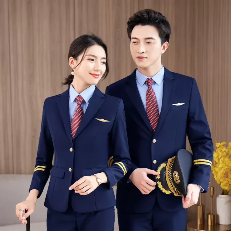 Mens-Womens-Classy-Pilot-Uniform-Long-Suit-for-Airline-Use-Polyester-Viscose-Material