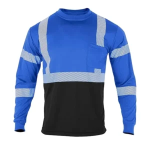 Men’s Women’s Fluorescent Hi Vis Long Sleeve Shirts Class 3 Reflective Safety ANSI Compliant Polyester Thermal