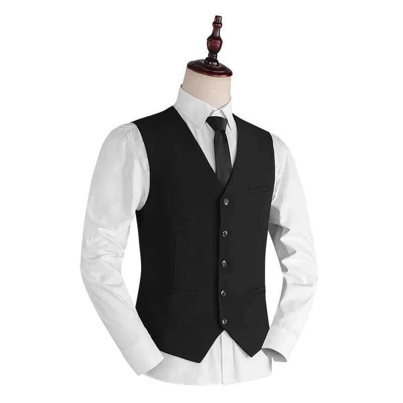 Men's Women's Woolen Business Suit Jacket Restaurant Hotel Uniform Embroidered Logo Short Waistcoat