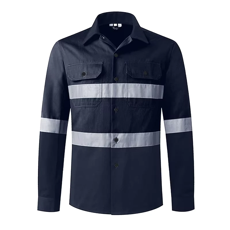 Men's Work Construction Shirt Hi Vis Fire Resistant Work Suit Reflective Safety Clothing Dust Proof Anti Static Waterproof