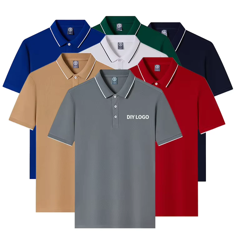 Men's Work Polo Shirt Pure Cotton Golf Uniform Custom Embroidery Printing Logo