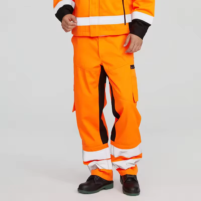 Mens Working Pants Workwear Safety Construction Reflective Safety Cargo Stretch Wears Work Pants