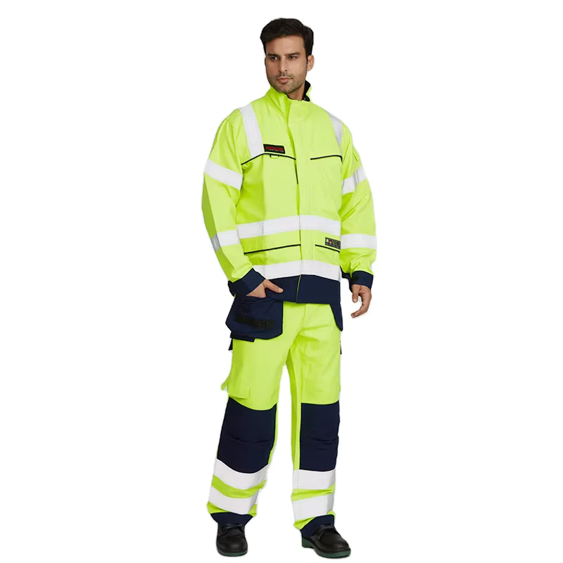 Mens Workwear Working Construction Work Wear Safety Reflective Tape Work Cargo Pants for Men