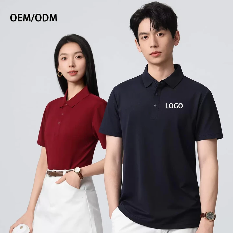 Men's and Unisex Golf Polo Shirt with Embroidered Logo and Screen-Printed Design