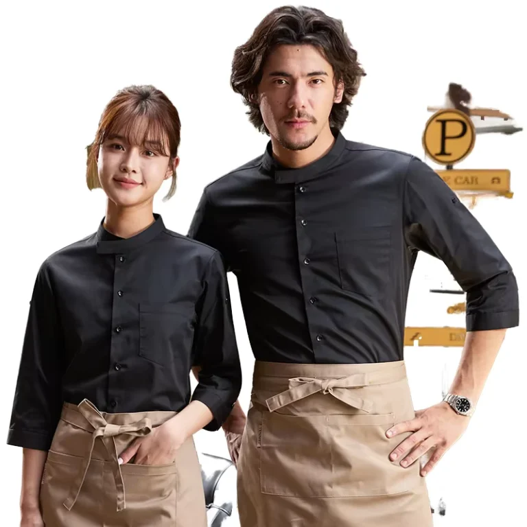 Mens-and-Womens-Breathable-Short-Sleeve-Western-Kitchen-Chef-and-Waiter-Uniform