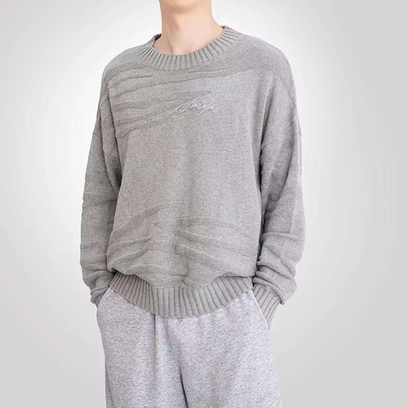 Men's and Women's Casual Comfortable Sweater Customizable Size Three-Dimensional Jacquard Spring Lazy Sweater