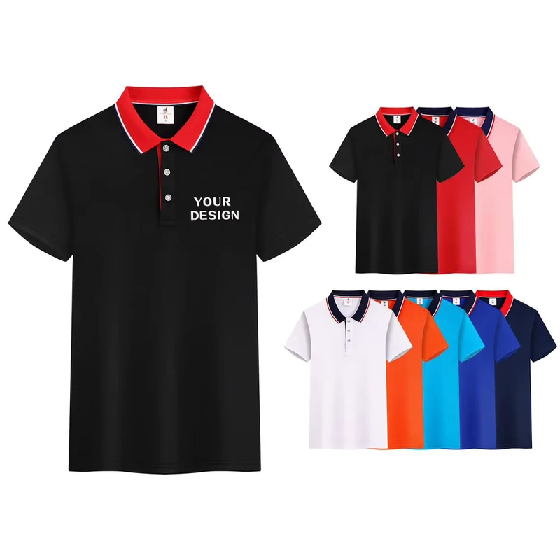 Men's and Women's Collar Polo Shirt Team Building Workwear Short-Sleeve Travel Shirt