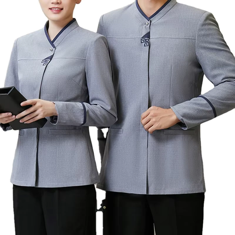Men's and Women's Housekeeping Restaurant Jacket Uniform Long Sleeve