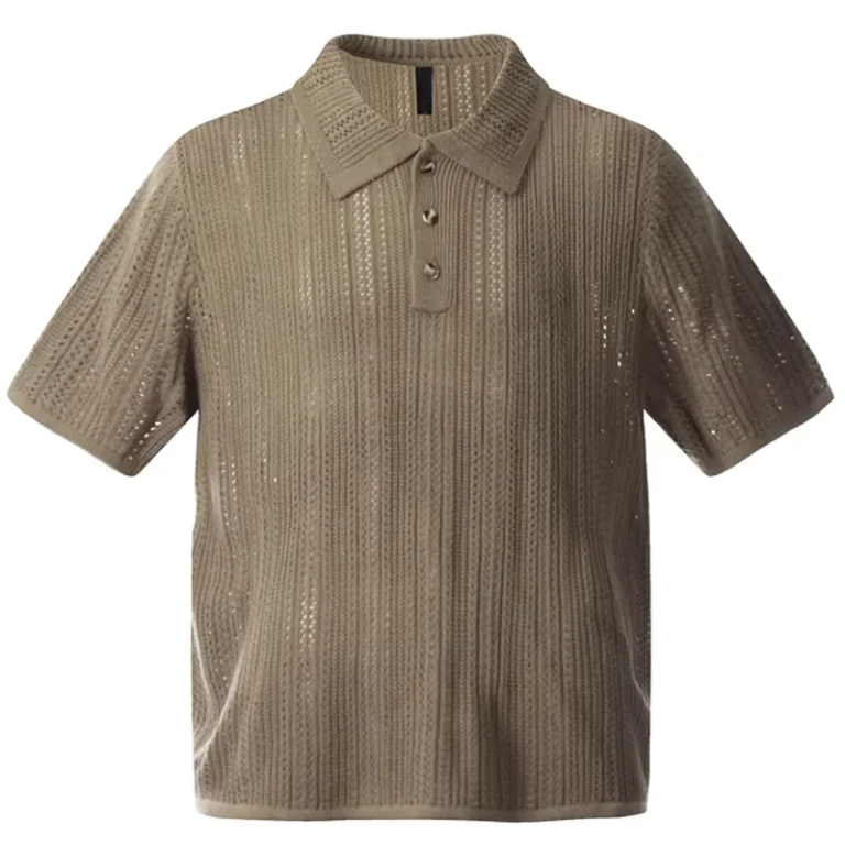 Mens-and-Womens-Knitted-Short-Sleeve-Polo-Shirt