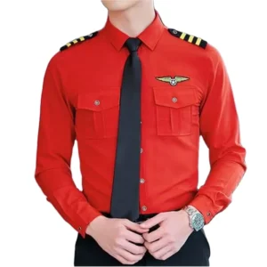 Men’s and Women’s Pilot Flight Attendant Hotel Security Work Uniform Shirt