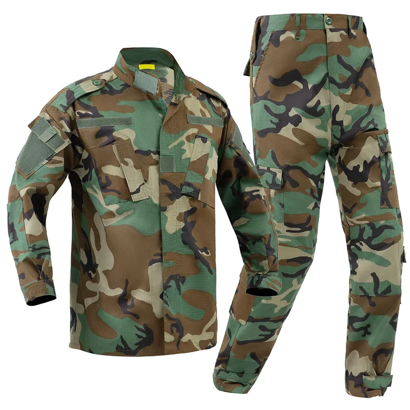 Men's and Women's Ripstop ACU Tactical Uniform, Olive Green Polyester Nylon, with Multiple Pockets