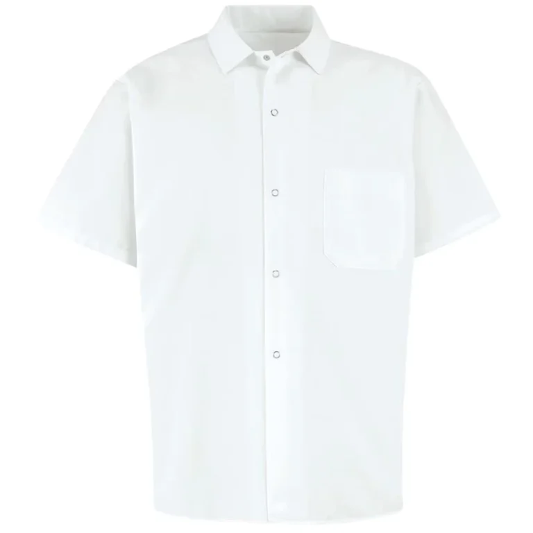 Mens-and-Womens-Short-Sleeve-Chef-Shirt-Cotton-Polyester-OEM-Service-Restaurant-and-Bar-Uniforms